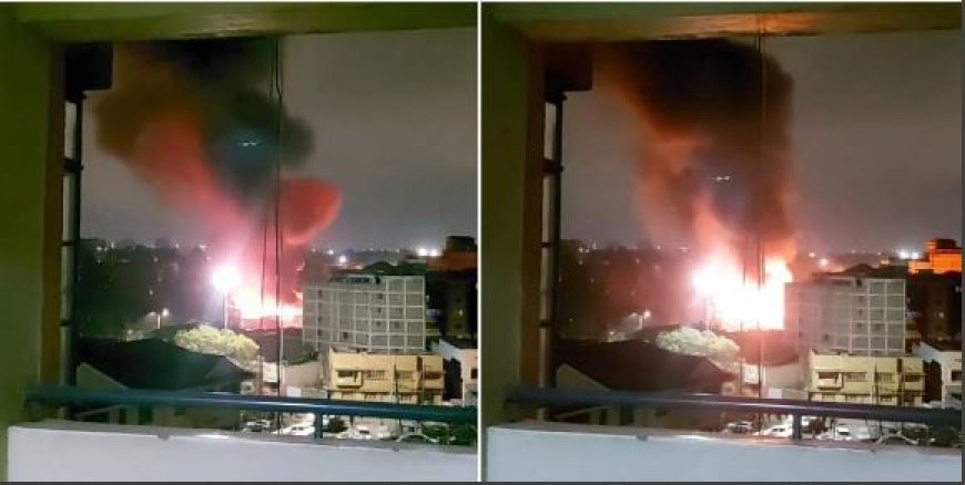 Panic as fire breaks out at gas station in Ngara in Nairobi causing explosions